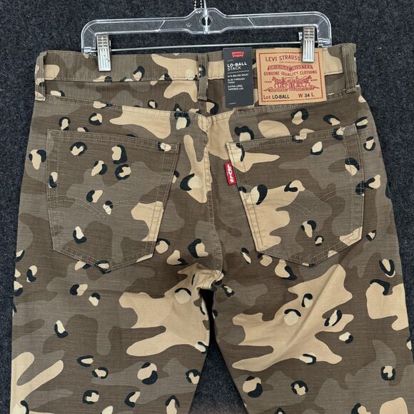Levis Premium Lo-Ball Stack Jeans Men's 34 Camo Slim Taper Pants 59437-0005 - Picture 4 of 16